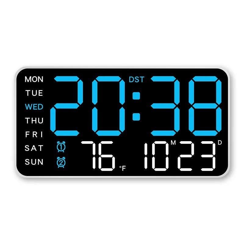 BIG DIGITAL LED CLOCK WALL MOUNT LARGE NUMBERS TIMER DATE TEMPERATURE US