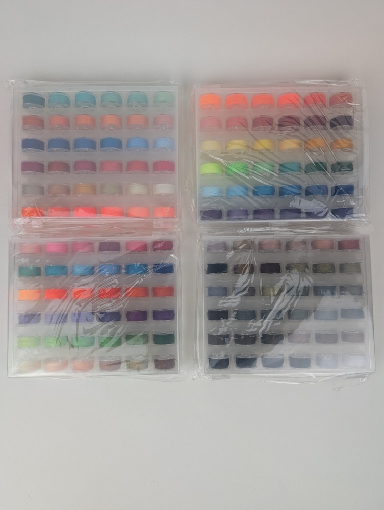 144 Colors Prewound Bobbin Thread Plastic Size A SA156 Class 15 Polyester Thread