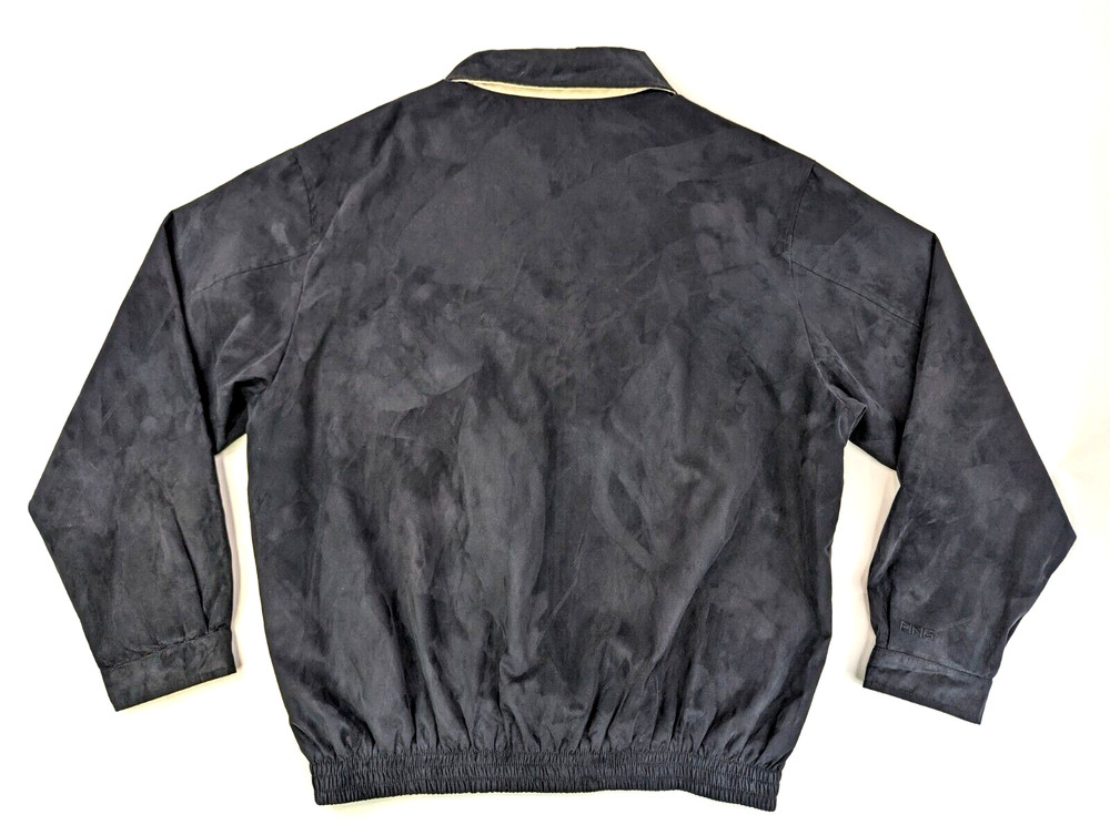 PING Collection Golf Jacket Men L Black Lightweight Bomber Full Zip Patch