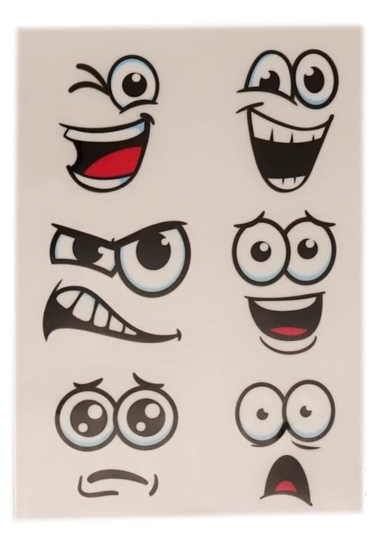 Easter Egg Sticker Decorating Kit (2 Pack, 48 Faces) Funny Face Eggs Rub On