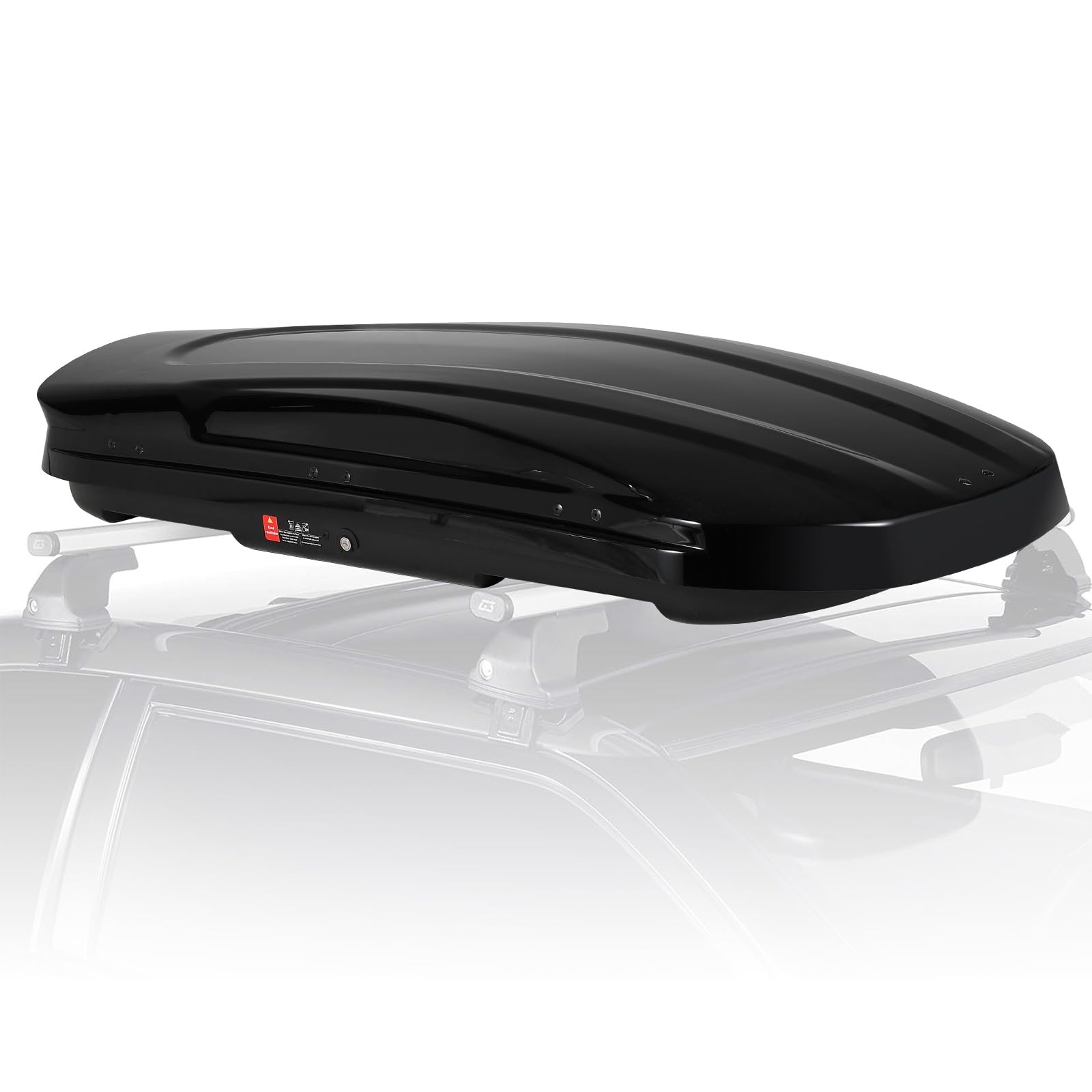 17 Cubic Feet Car Top Cargo Carrier Vehicle Roof Mount Luggage Storage Box 2 Key