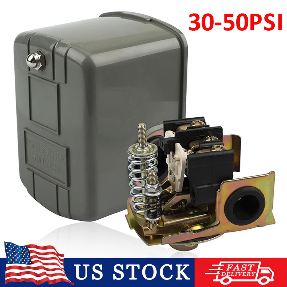 Pressure Switch for Well Pump 30-50 PSI, Water Pressure Switch Adjustable Differ