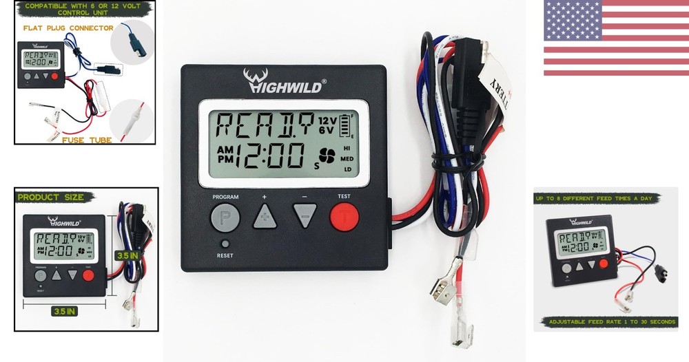 6V/12V Universal Digital Timer for Deer Feeders - Customizable Feeding Control