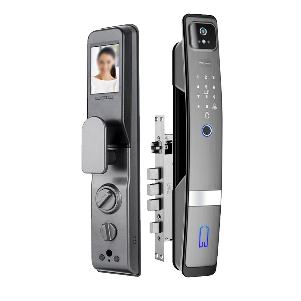 Smart Door Lock 3D Face Recognition Camera FingerPrint Password Security LockJp