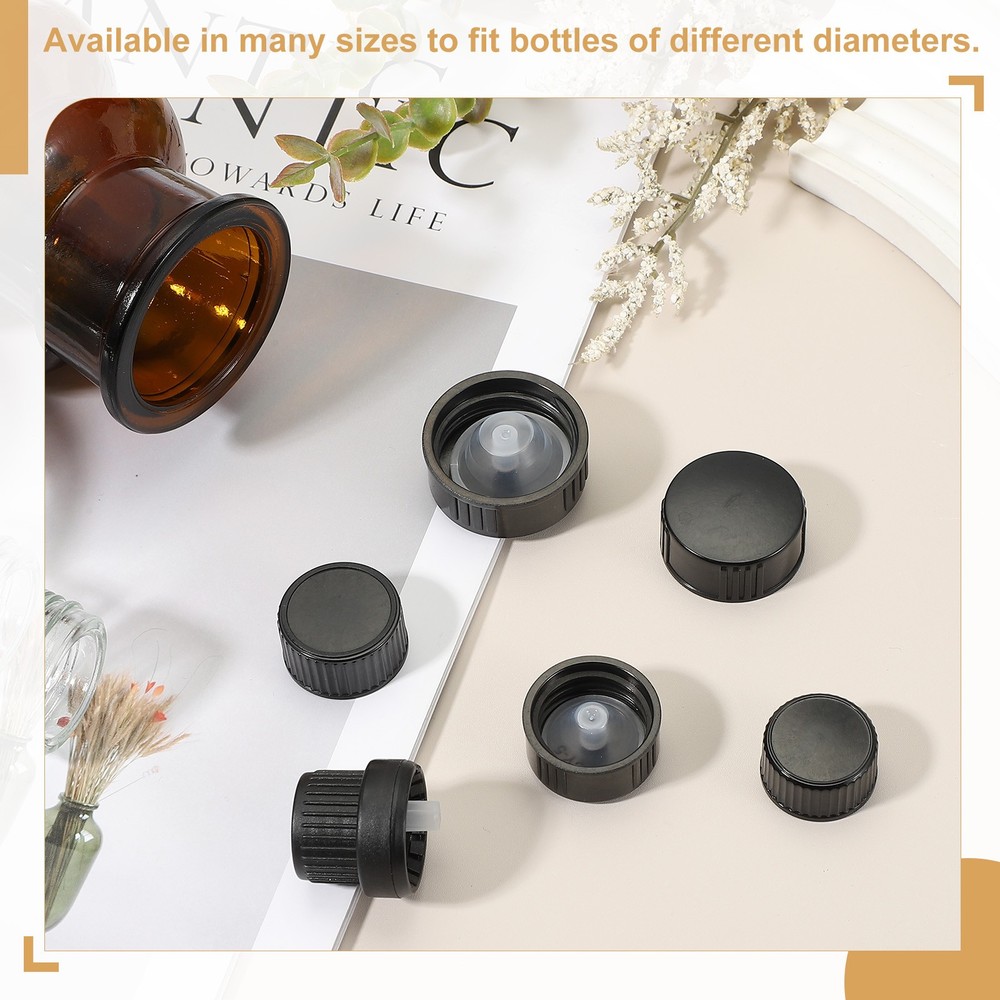 60 Pcs 18mm Plastic Replacement Bottle Cap with Hopper Inner Plug