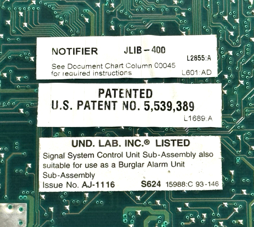 Notifier LIB-400 JLIB-400 Fire Alarm Dual Loop Interface Board