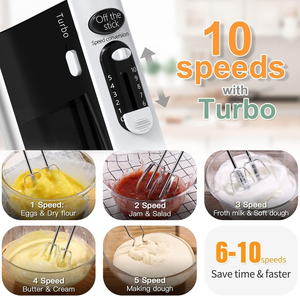 Compact & Efficient Electric Mixer with Turbo Boost – Ultimate Baking Companion