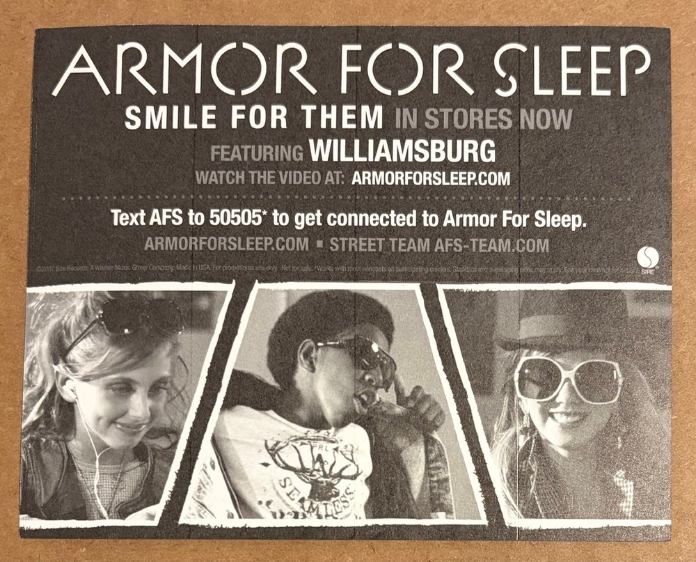 Armor for Sleep - Smile for Them RARE promo sticker set (4 total) '07