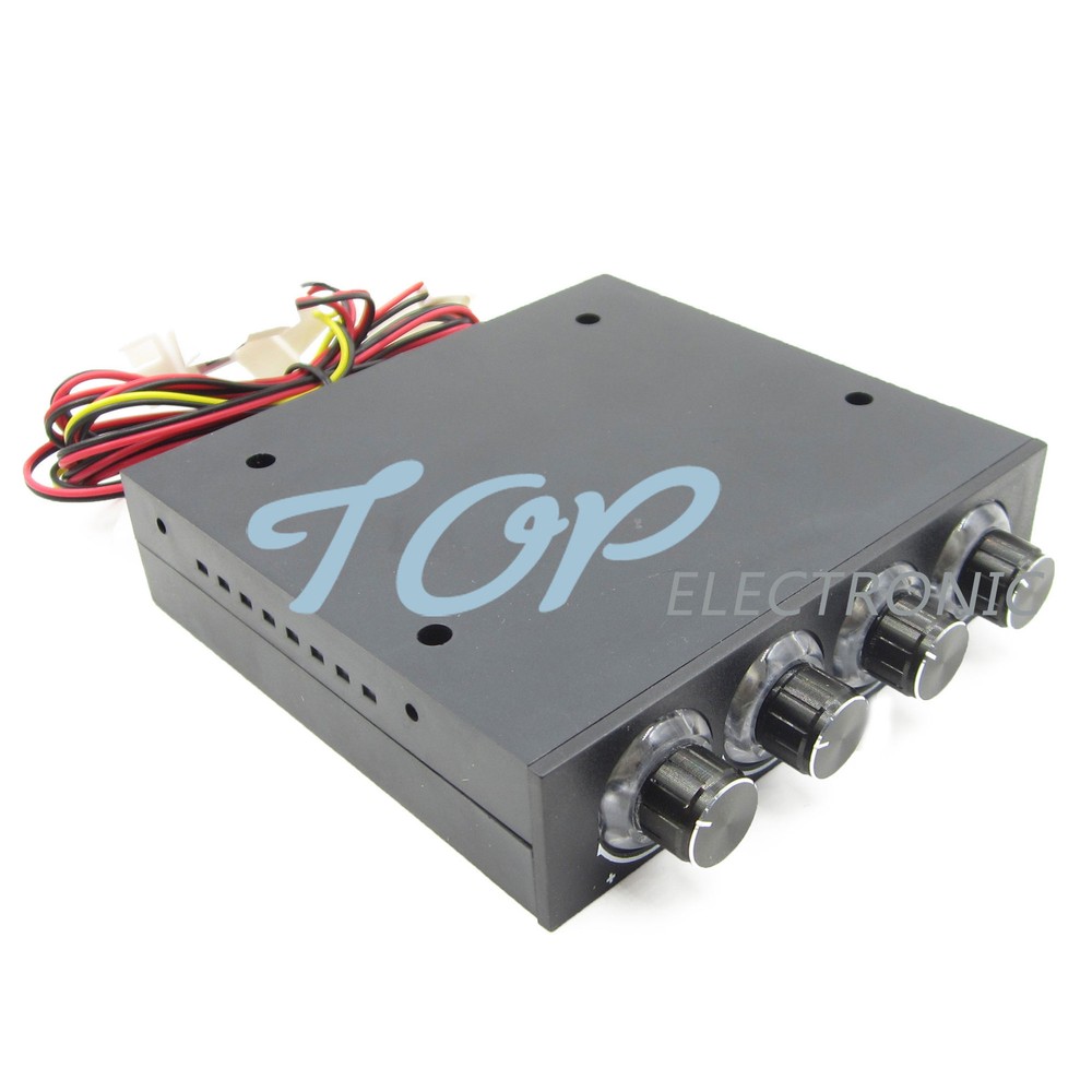 3.5" PC HDD CPU 4 Channel Fan Speed Controller Control Led Cooling Front Panel