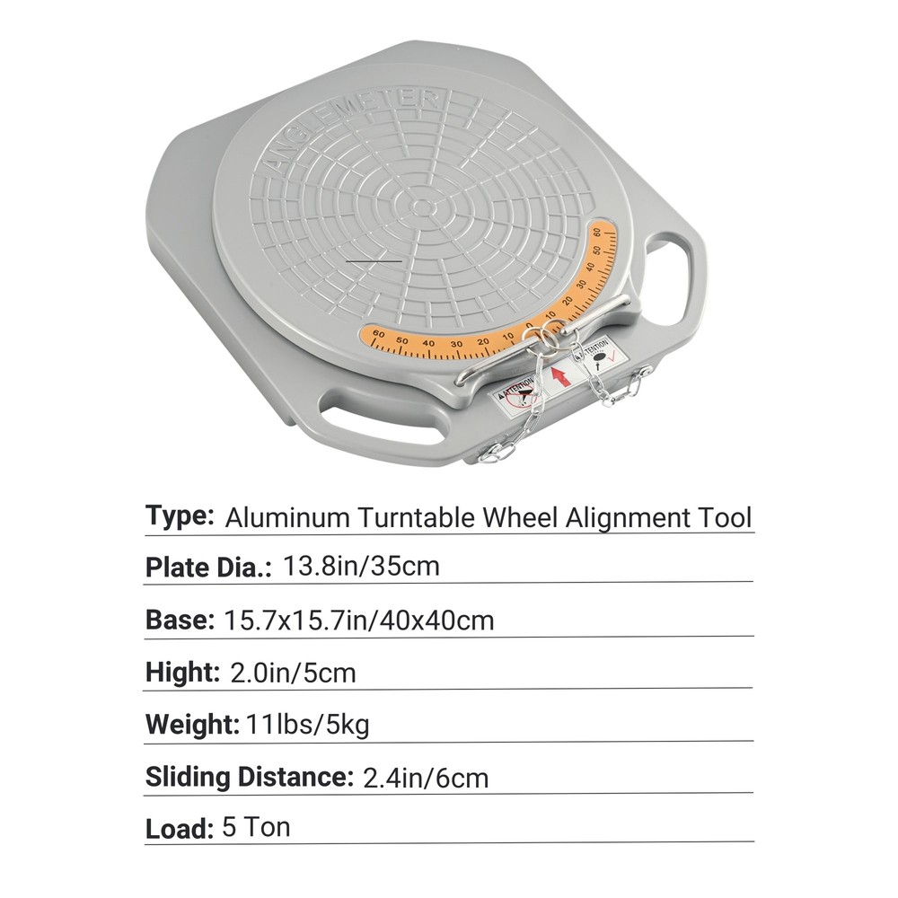 Scientific Wheel Alignment Turn Plate 360° Turnable Table with 5 Ton Capacity