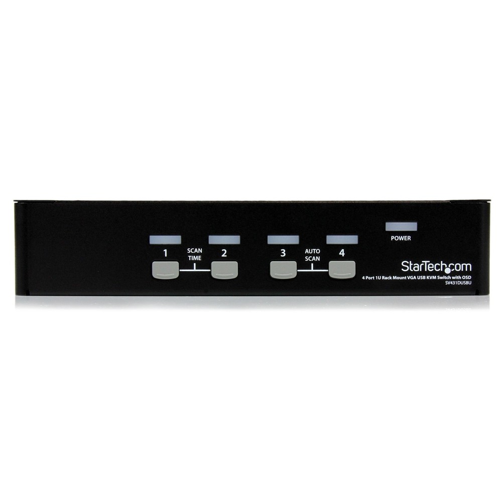 StarTech 4 Port 1U Rackmount USB KVM Switch with OSD - Rack-mountable