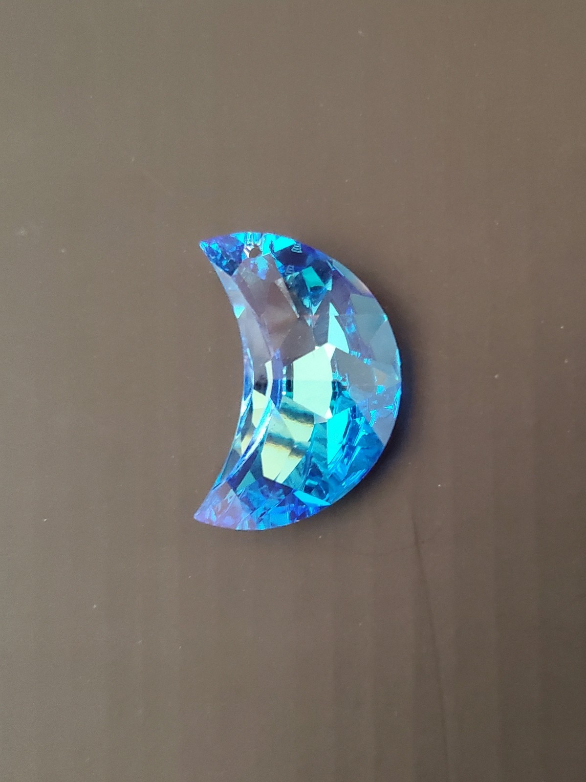 Vintage Swarovski 30mm Moon Pendant Medium Sapphire Blue AB (1pc) Rare