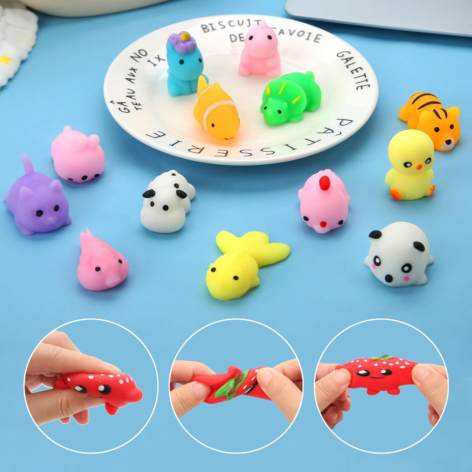 30 Pack Squishy Toys, Kawaii Squishies Party Favors for Kids 4-8 8-12 Treasure B