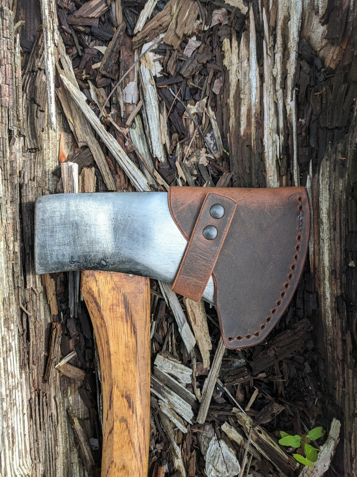 True Temper Tomahawk Hatchet Buffalo Leather Sheath Mask (Axe NOT Included)