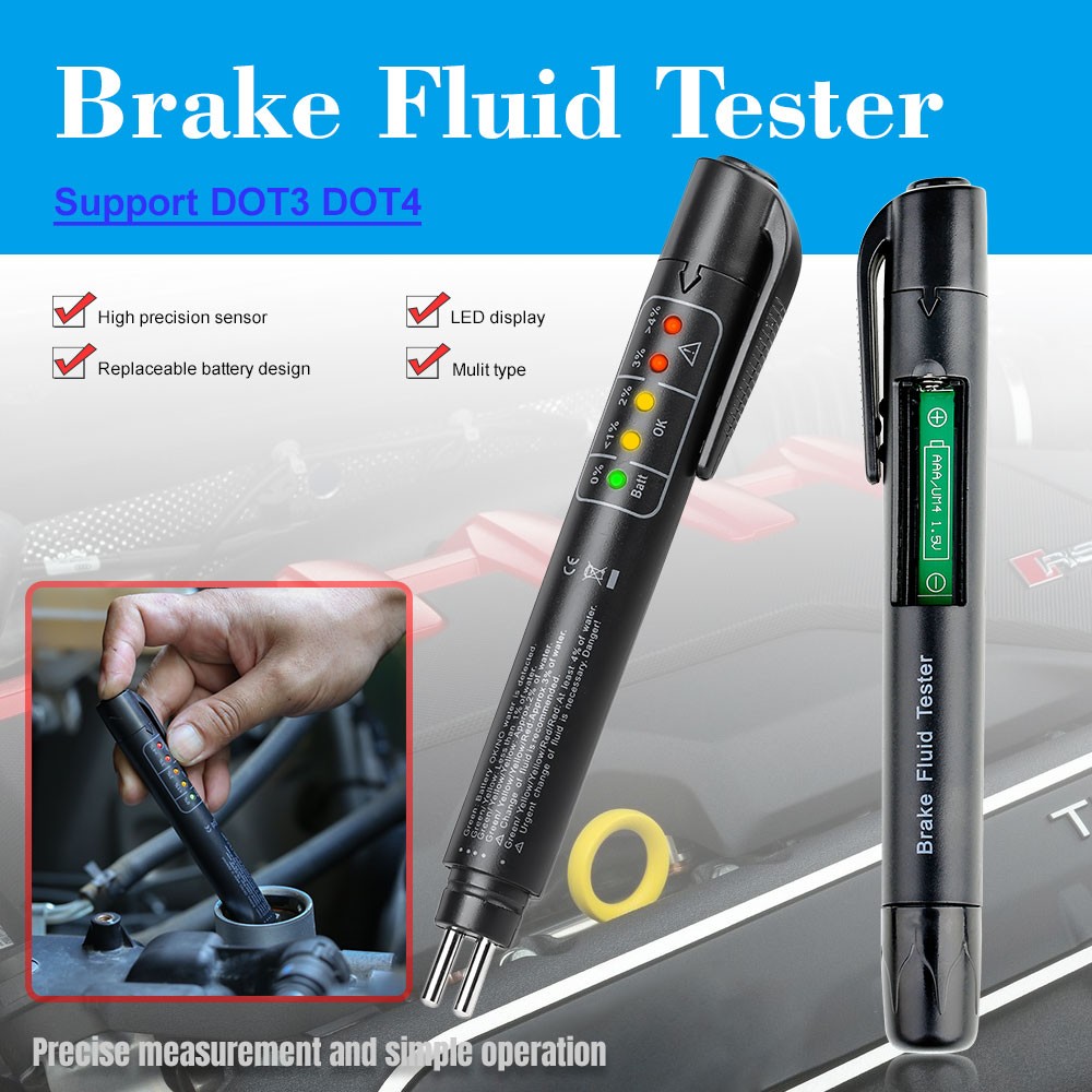 Brake Fluid Tester Pen 5 LED Mini Indicator for Car Repairs Tools Testing Tool