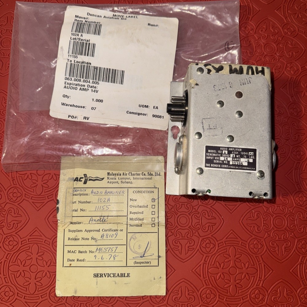 NEW Bendix Model 102A Audio Amplifier, Tested (AP13)