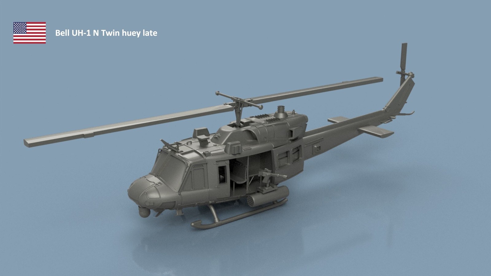 L'Arsenal Models 1/350 BELL UH-1 N HUEY (4) 3D Printed Set