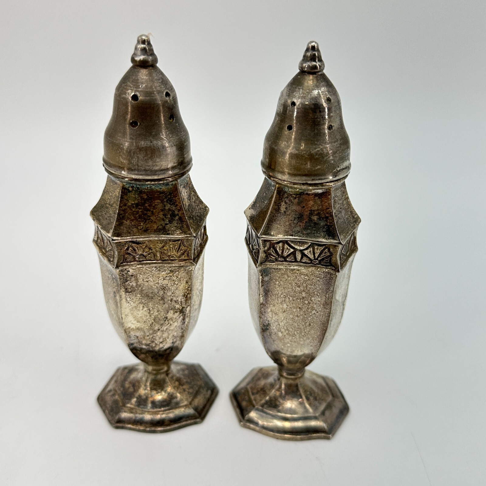 LAFRANCE 606 Silver Plated Salt And Pepper Shakers Vintage Art Deco Kitchen 4.5"