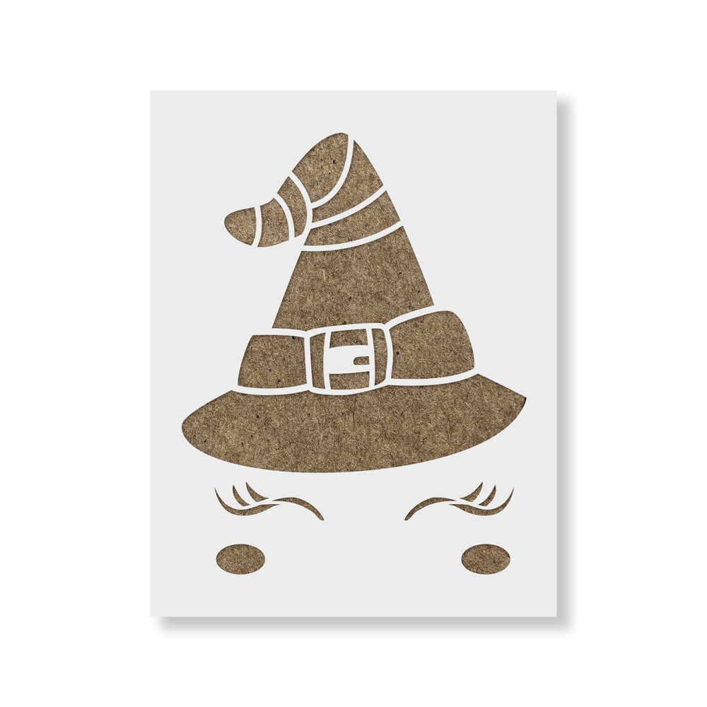 Cute Witch Face Stencil - Durable & Reusable Mylar Stencils