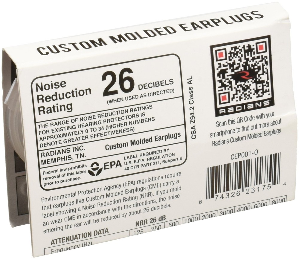 Radians Custom Molded Earplugs, Orange