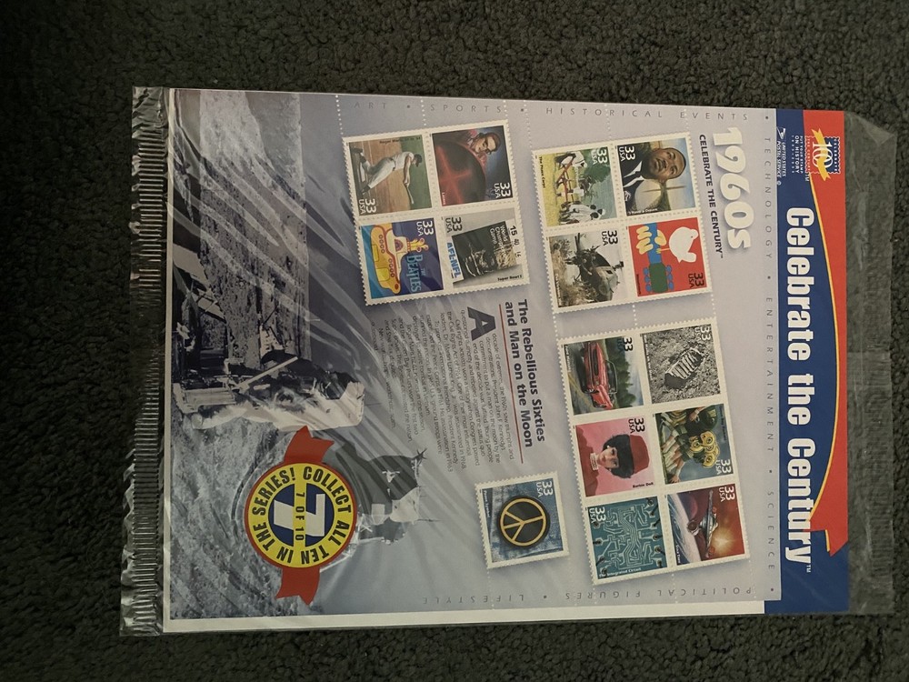 9 celebrate the century stamp sets with super hero stamp album and 3-D glasses