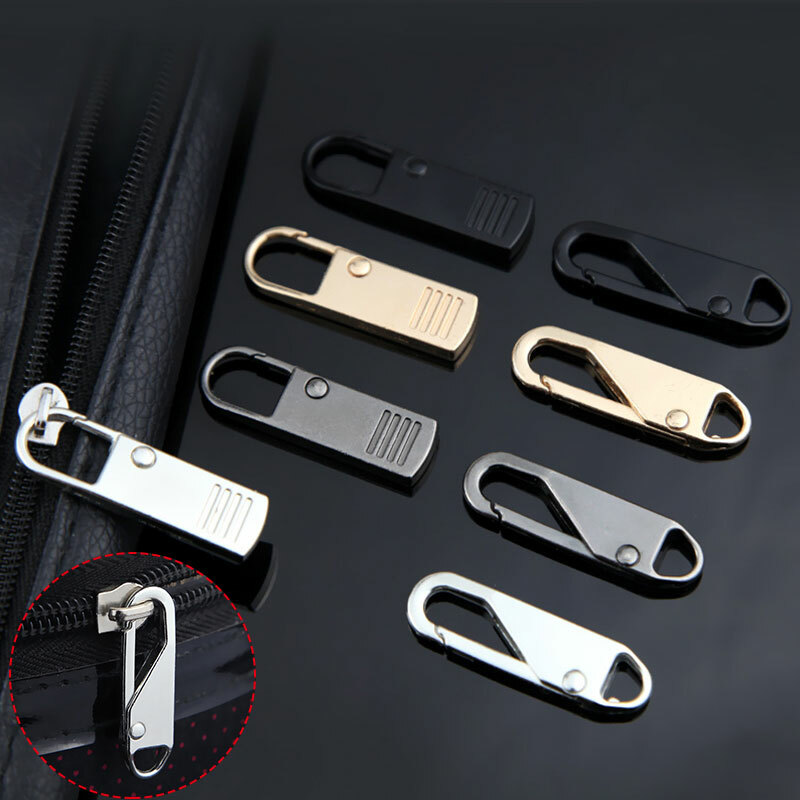 6/1pc Metal Zipper Pull Tab Replacement Puller Zip Extender for Bag Jacket Coat⊥