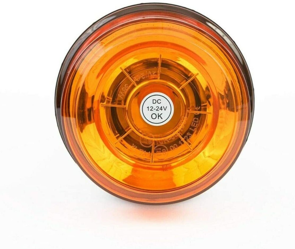 Rotating Flashing Amber Beacon Flexible DIN Pole Mount Tractor Warning Light E9