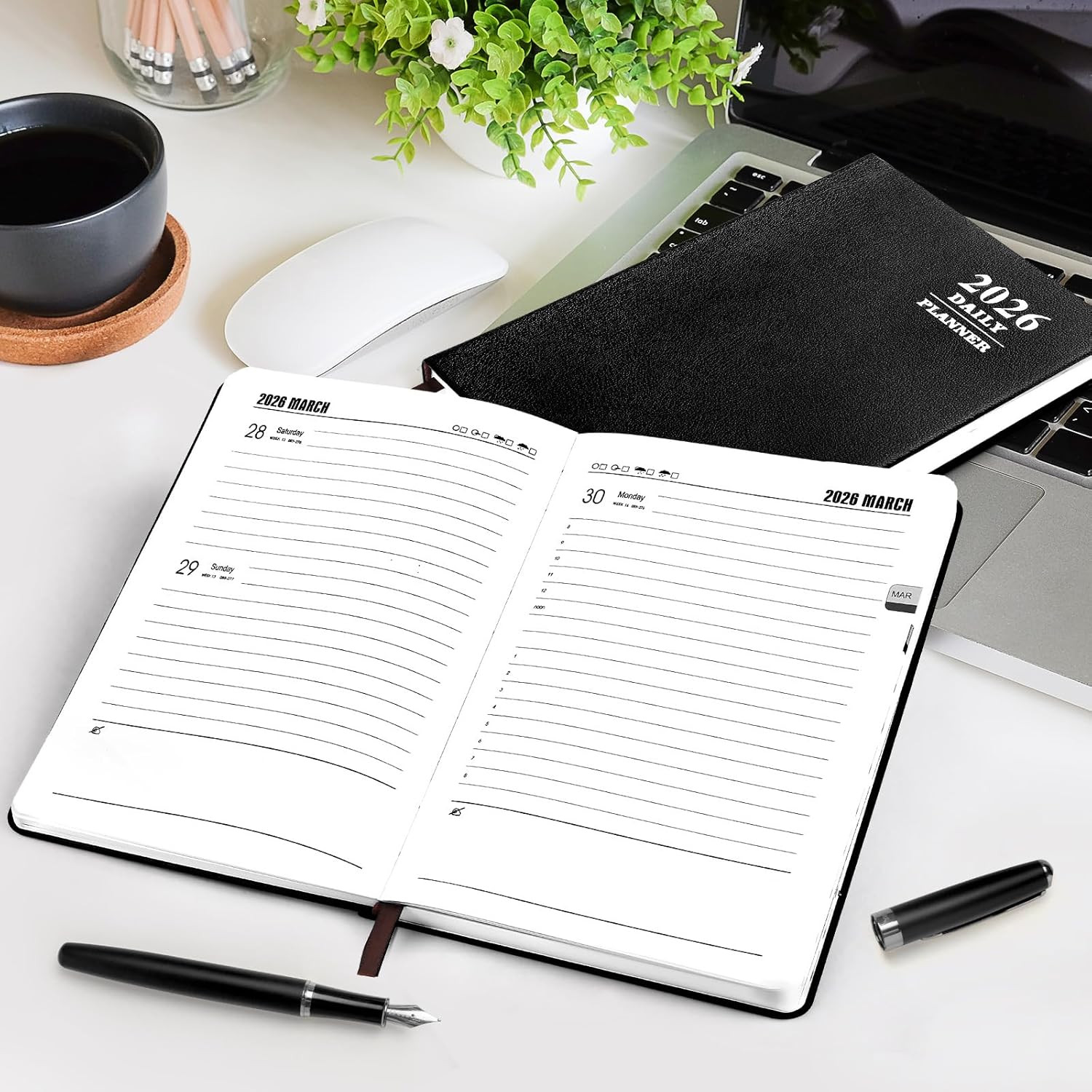 2026 Daily Hourly Planner - One Page a Day, 2026 Diary 5.7 X 8.3" Hardcover Mont