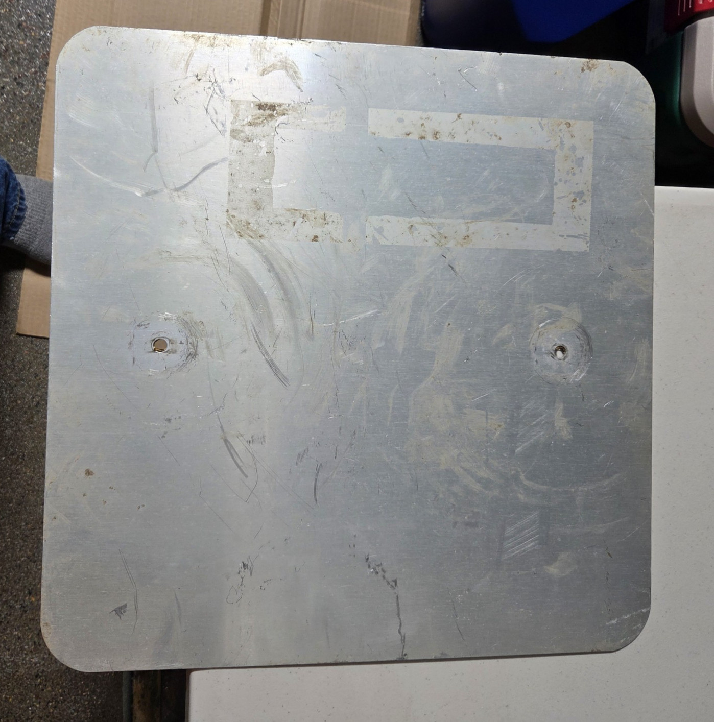 Vintage employee entrance only aluminum Sign. 18x18 inches. Brown/white