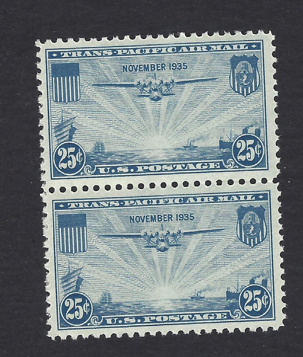 US  Airmail Stamps, Scott # C20 -Pair,  MNH