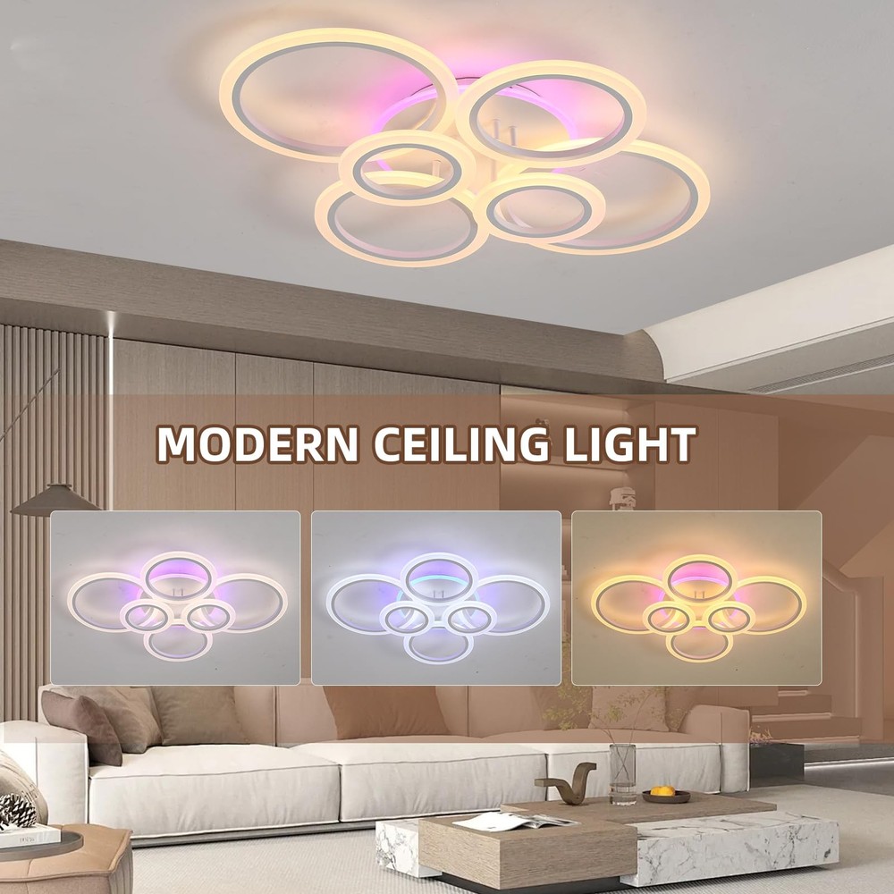 Modern LED Ceiling Light,70W Flush Mount Ceiling Light,Dimmable Ceiling Light...
