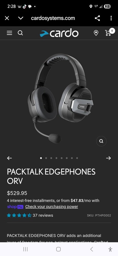 Cardo Bluetooth Packtalk Edgphones