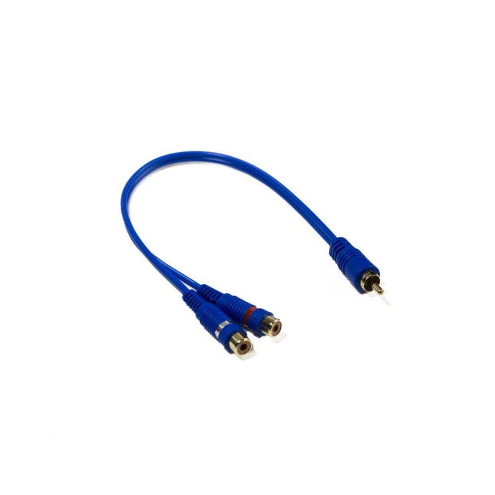Stinger Ssiby2F Rca Y 2F-1M Blue Interconnect 6"