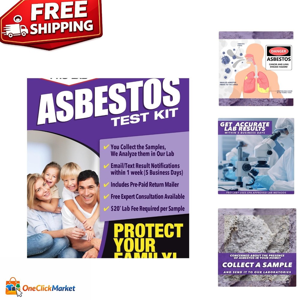 Easy-To-Use Asbestos Testing Kit: 2 Samples with Immediate Online Results