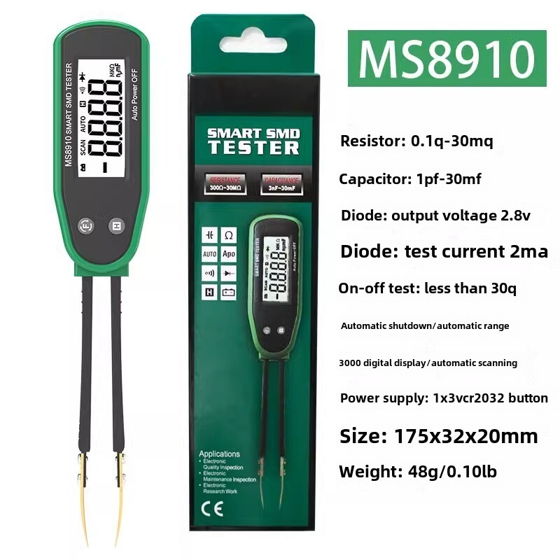 MS8910 SMD Component Test Clip Portable Bridge High Precision Digital Resistance