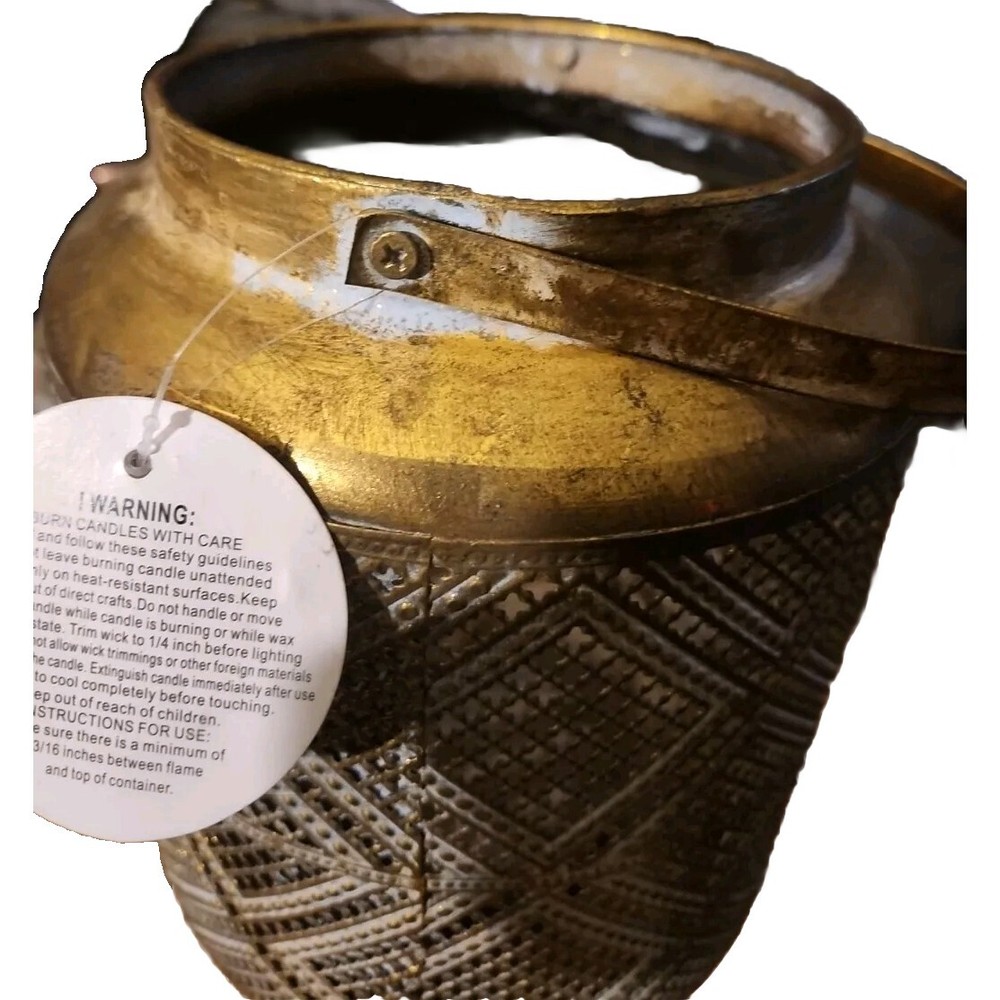 Gold Metal Candle Holder Lantern