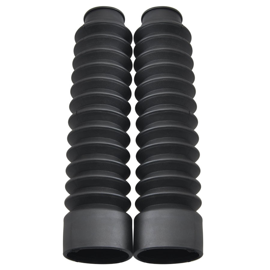2x Universal Motorcycle Front Rubber Fork Boots Shock Absorber Dust Cover Black