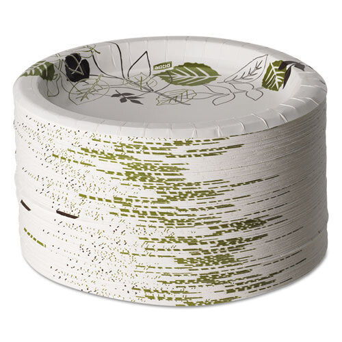 Dixie UX9PATHPK Pathways 8.5" Paper Plates - Green/Burgundy (125/PK) New