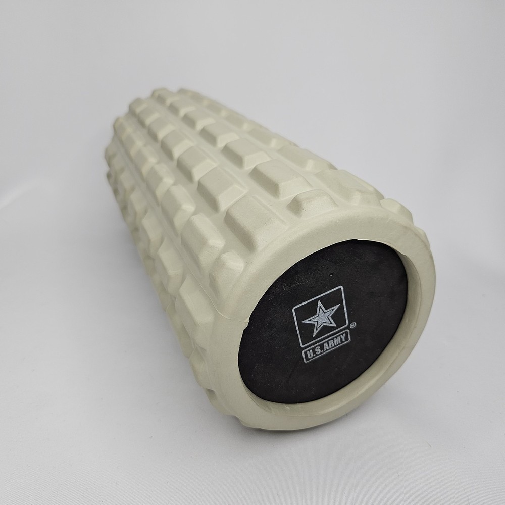 12" U.S. Army Massage Grid Foam Roller Solid Core Official Licensed 5.5" Beige