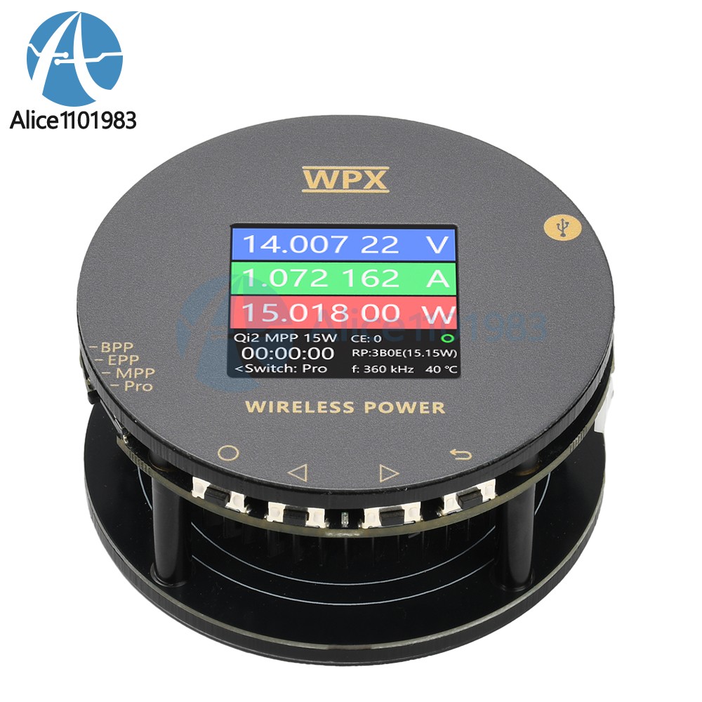 1.54" LCD Magnetic Wireless Charge Tester Volt Current Power Meter Fast Charging