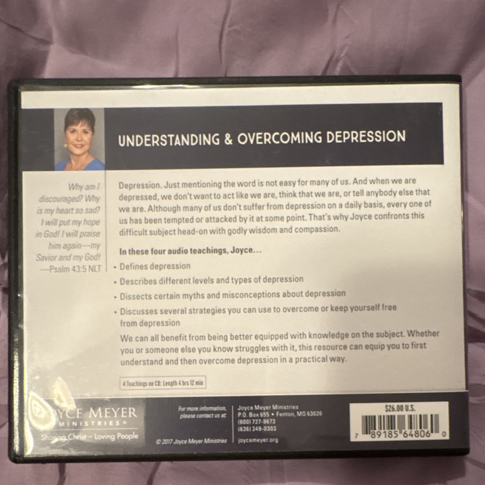 Joyce Meyer Understanding & Overcoming Depression 4 CD Set