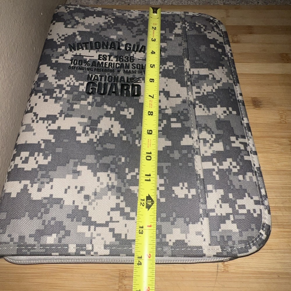 National Guard Zippered Notebook Folder Organizer Digital Camo