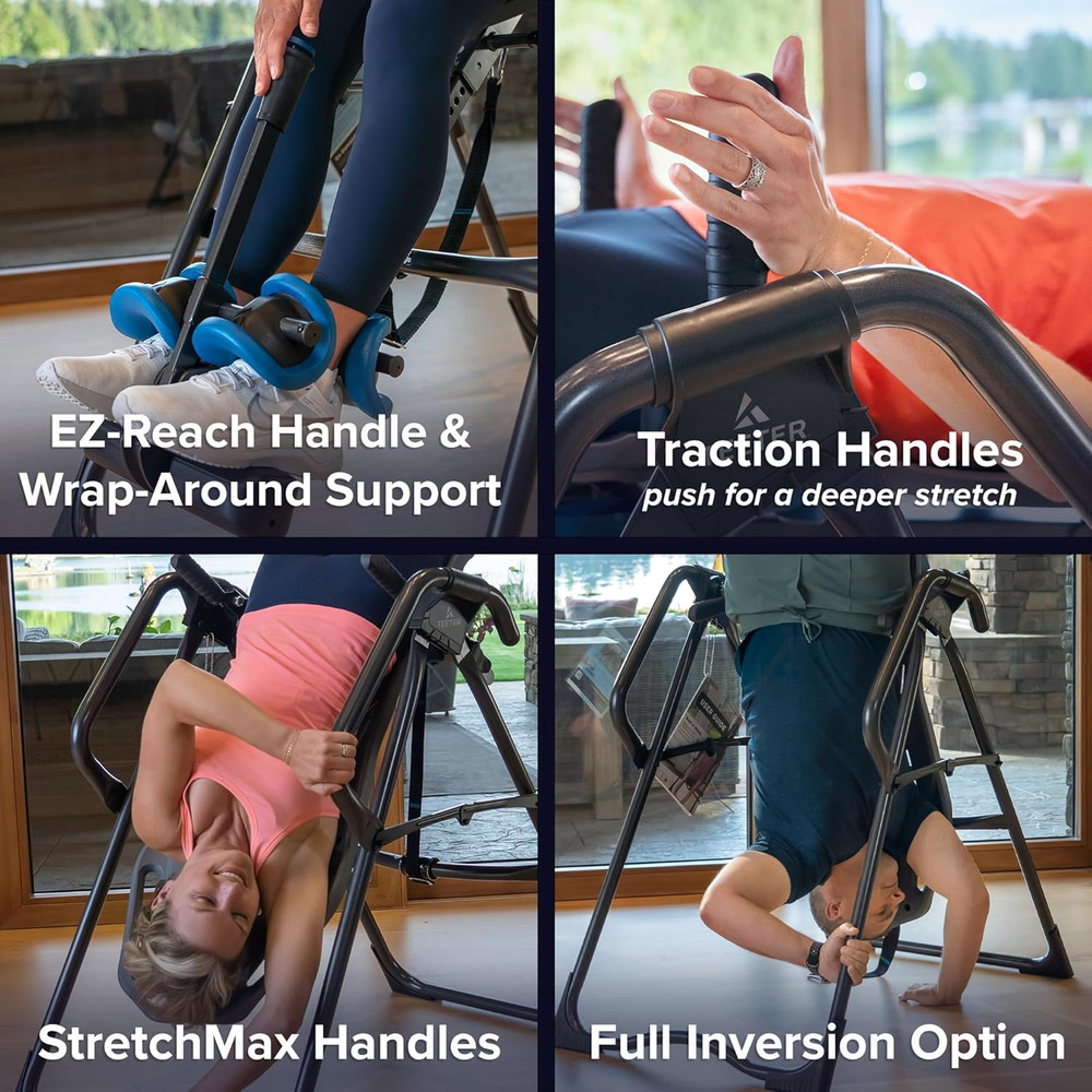 Teeter Fitspine X3 Inversion Table W/ Accessories for Back Pain Relief, Deluxe E