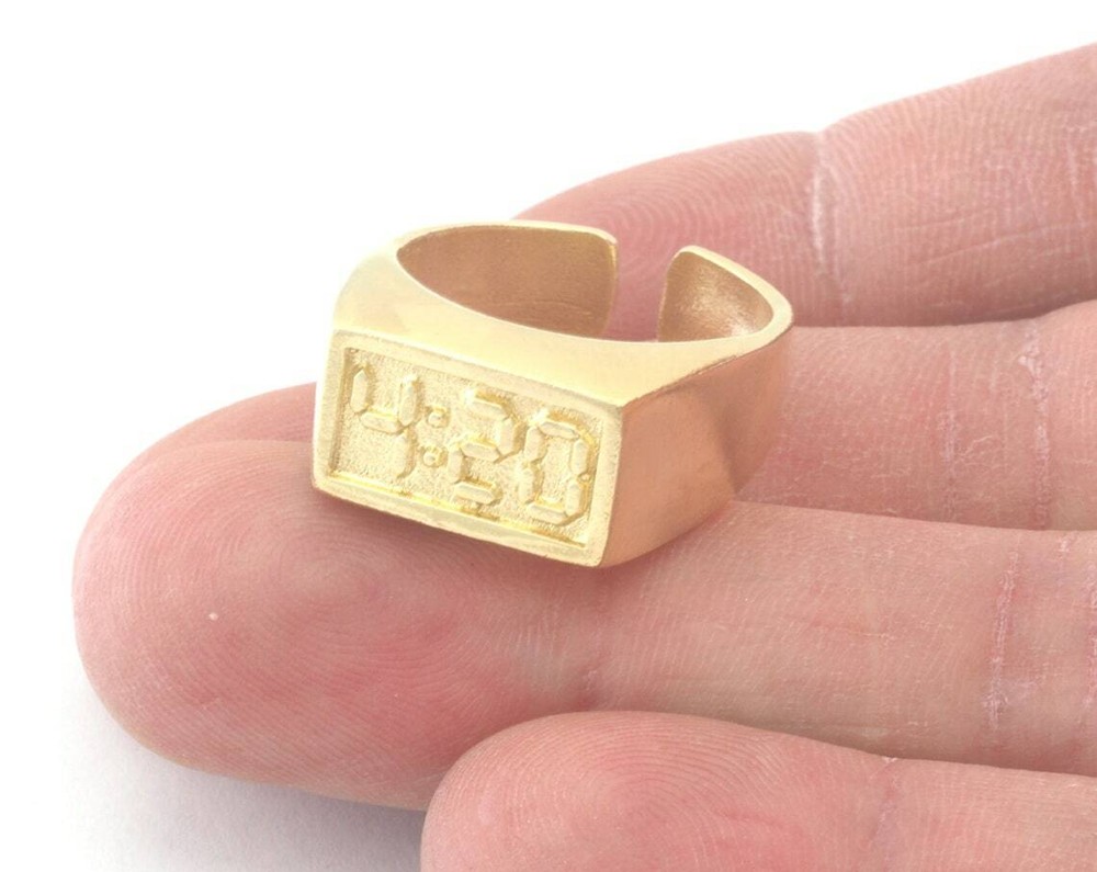 4:20 Ring Adjustable Raw Brass (7US-9US inner size) 4804