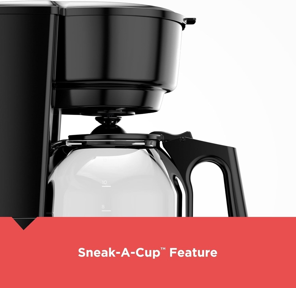 BLACK+DECKER 12-Cup Coffee Maker with Easy On/Off Switch, Easy Pour, Non-Drip