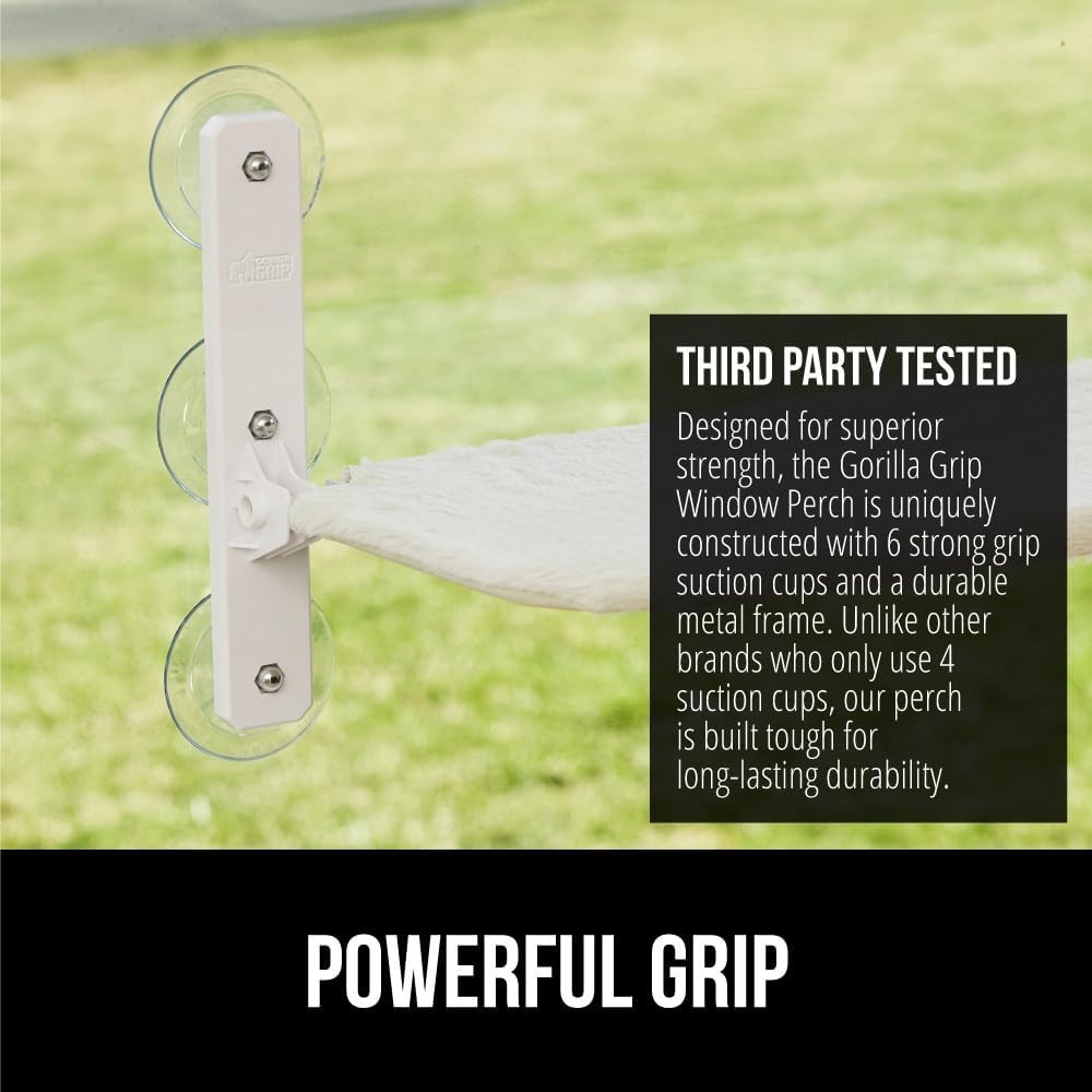 Cat Window Perch, Foldable Hammock Bed with 6 Large Suction Cups, Holds 40lbs, L