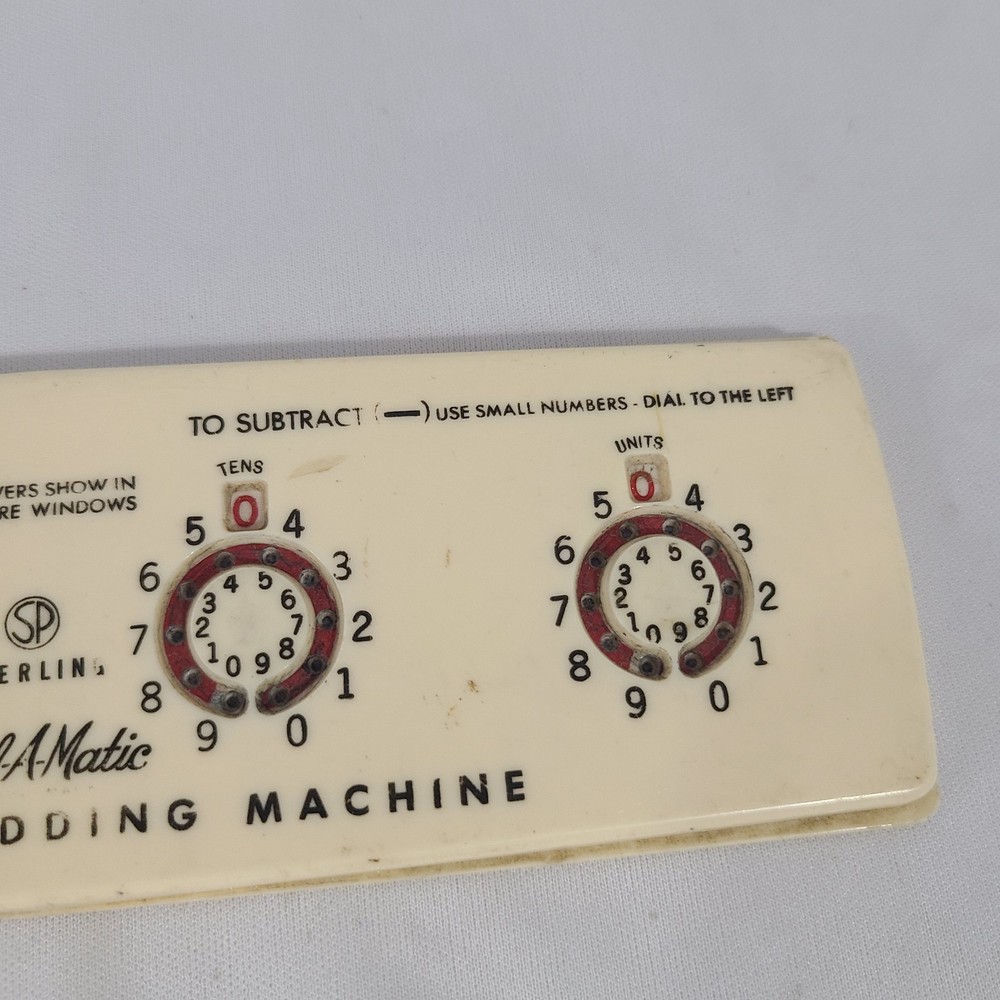 Vintage Sterling Dial-A-Matic Automatic Adding Machine Mechanical USA Made