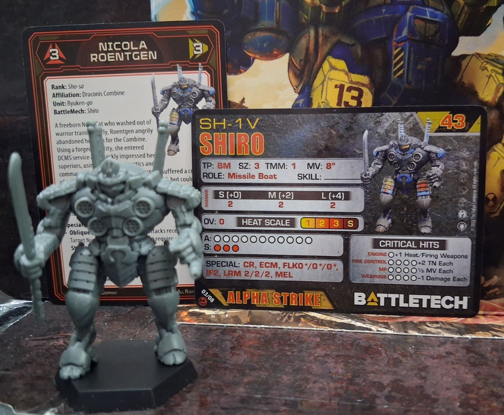 Battletech Shiro mech, Mech/ Pilot Cards - Catalyst Kurita Command Lance
