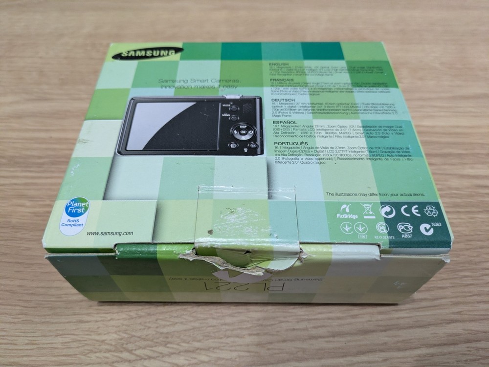 Samsung Digital Camera PL221 16.0MP Red Tested - Boxed with Charging Cable, Case