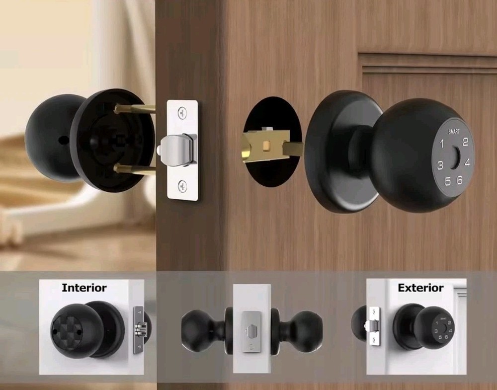 Viladepot Ball-Shaped Smart Lock Fingerprint, App-Controlled, Passcode